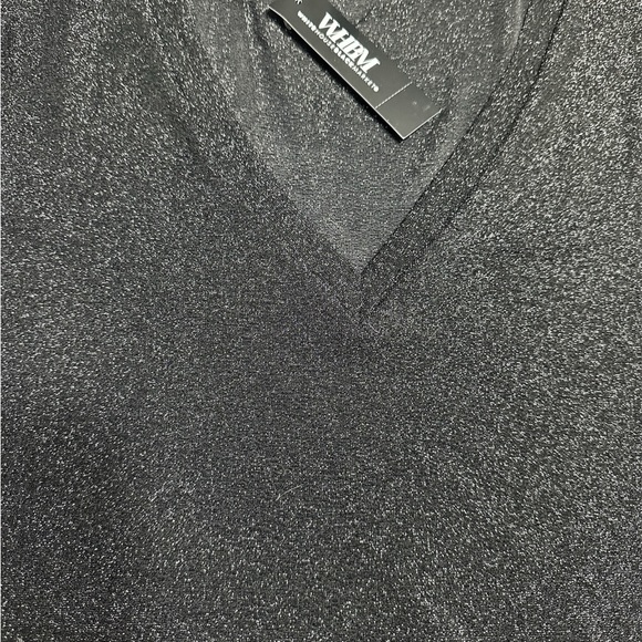 White House Black Market Black Long Sleeve Sparkle Knit Top - Picture 6 of 8